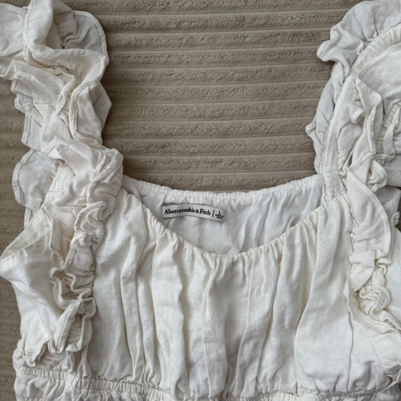 Abercrombie White Ruffled Sleeve Peplum Tank Top - Picture 4 of 4